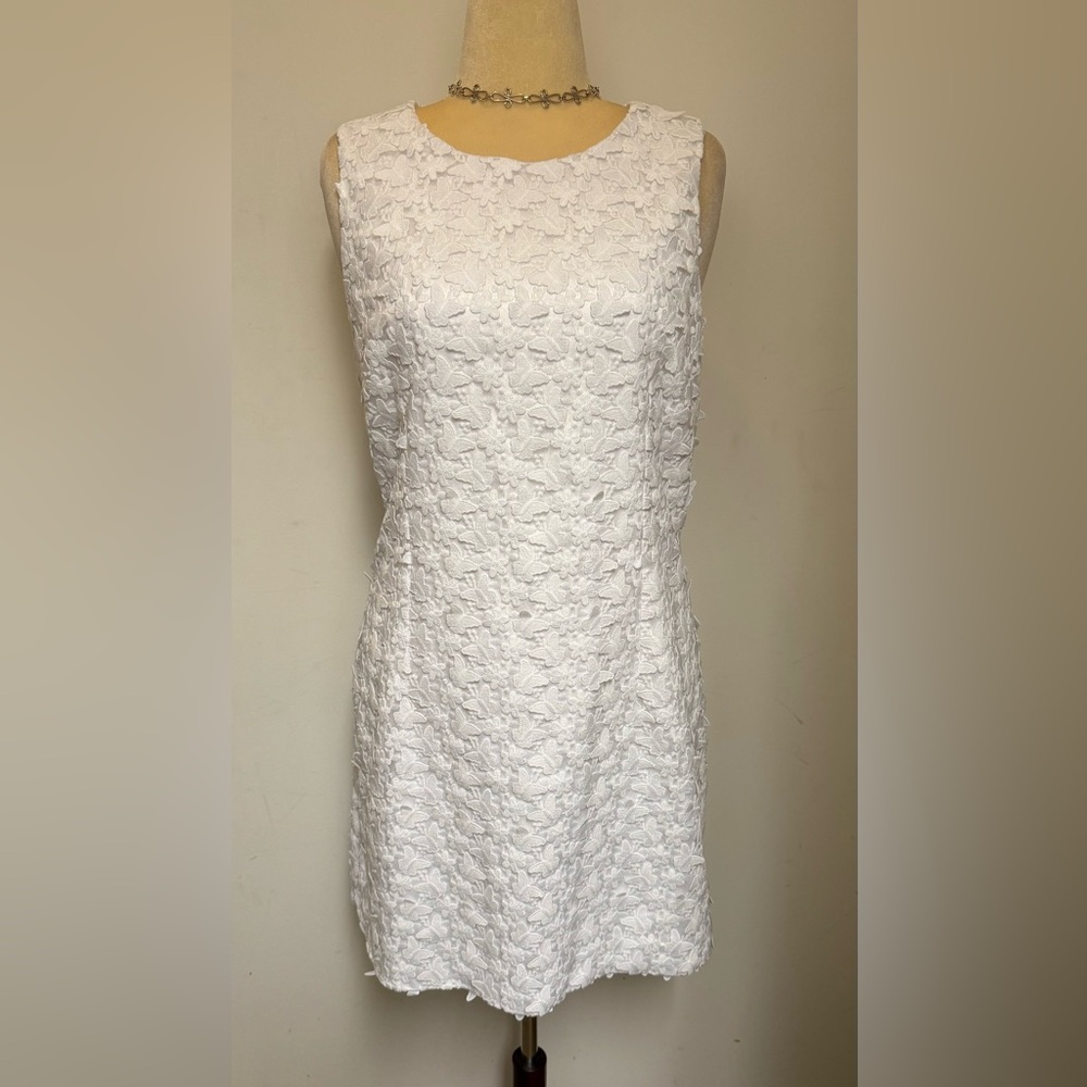 LILLY PULITZER Mila Lace Shift Dress Resort White 3D Lace-Size 16-BNWT